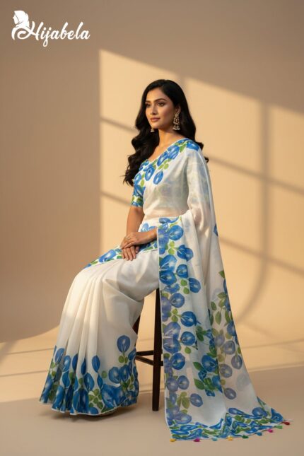 Premium Digital Printed Soft Silk Saree