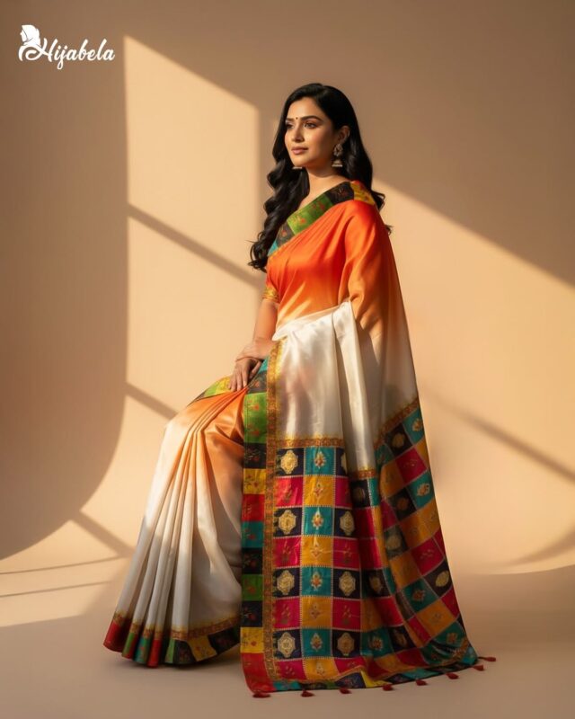 Premium Digital Printed Half Silk Saree
