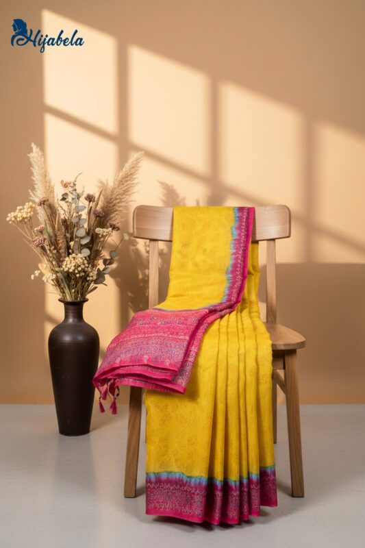 Premium Digital Printed Half Silk Saree
