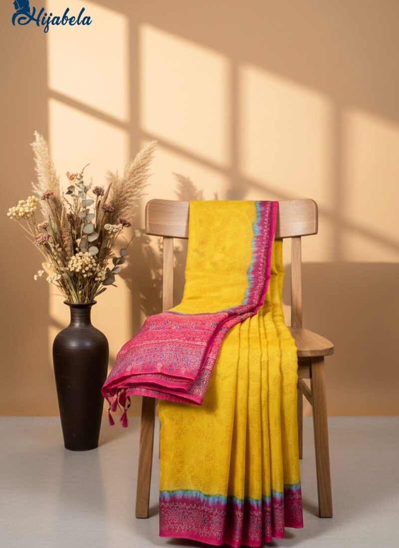 Premium Digital Printed Half Silk Saree