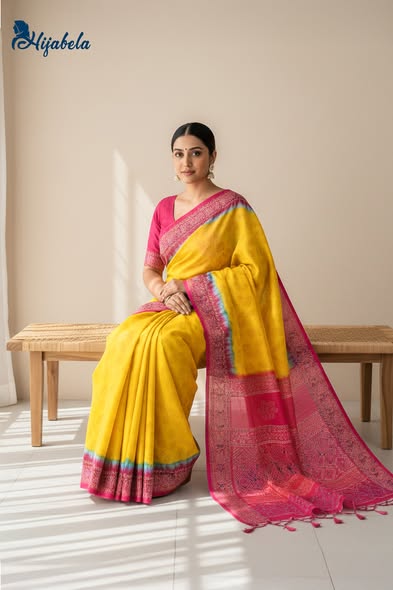 Premium Digital Printed Half Silk Saree