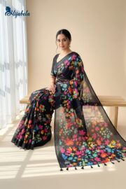 Premium Digital Printed Half Silk Saree