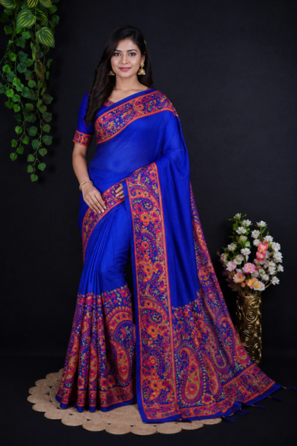 Premium Digital Printed Half Silk Saree