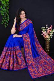 Premium Digital Printed Half Silk Saree - Image 2
